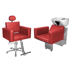 Kit Salão Evidence Cadeira Recl Estrela + Lavatório Vermelho Facto