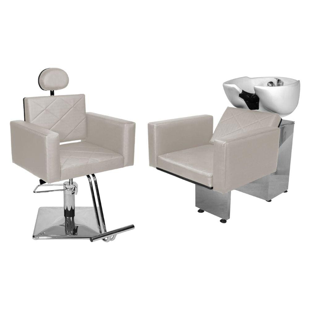 Kit Salão Evidence Cadeira Recl Quadrada + Lavatório Branco Facto