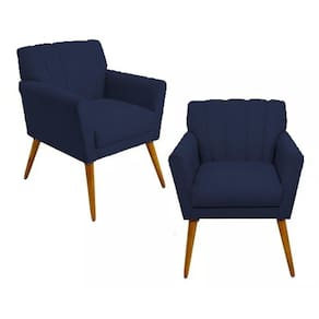 Kit 2 Poltronas Decorativa Cecília - Azul Marinho