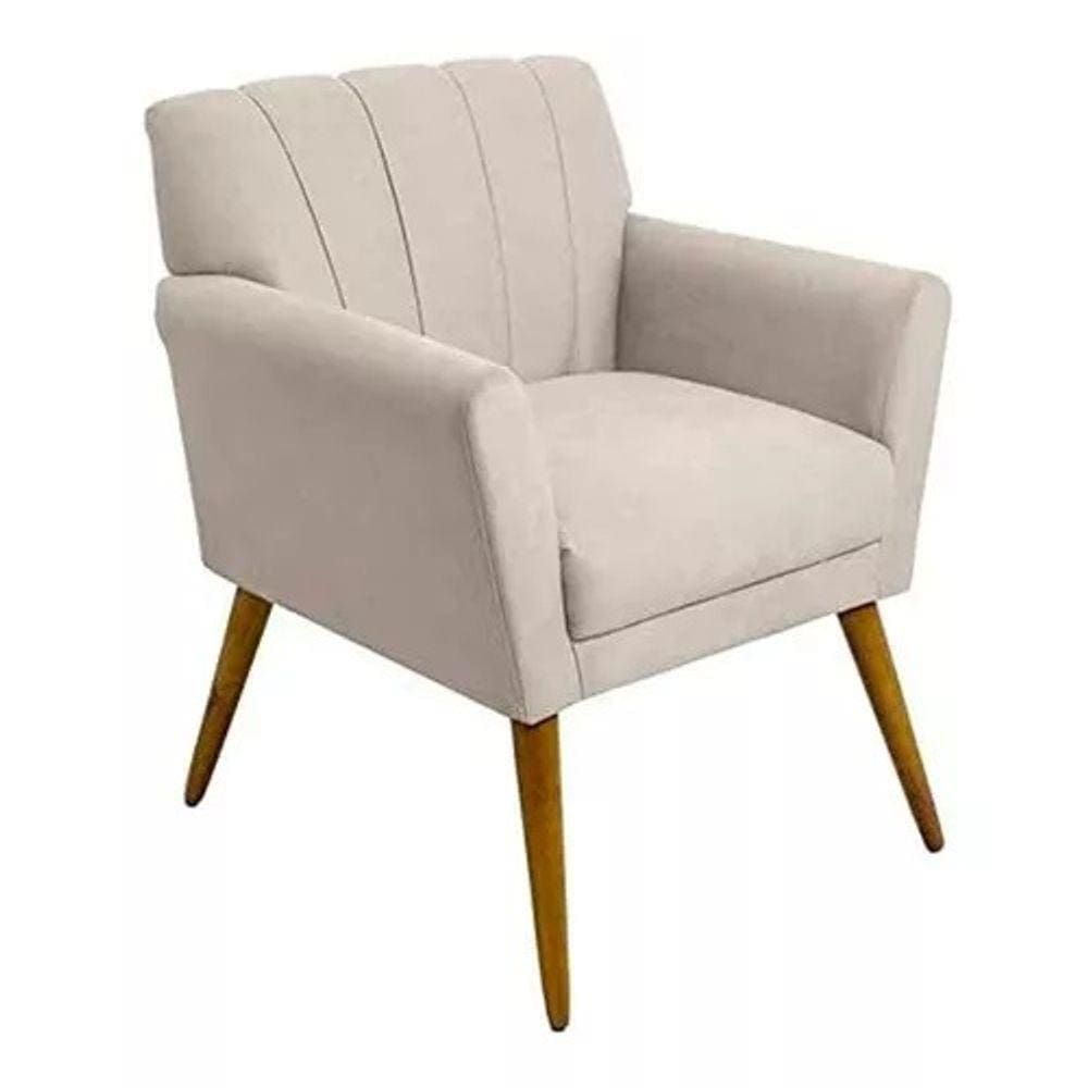 Poltrona Decorativa Cecília - Bege - Renascer Decor