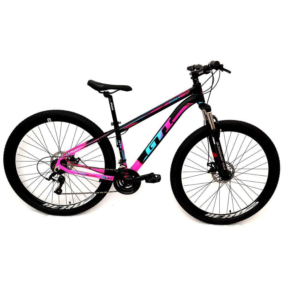 Bicicleta Gti Roma Disc M Aro 29 Susp. Dianteira 24 Marchas - Preto/rosa