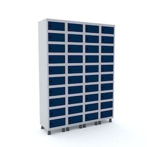 Armario Porta objeto 40 Portas Aço APOP 504/40 Pandin Móveis Cinza/Azul Del Rey