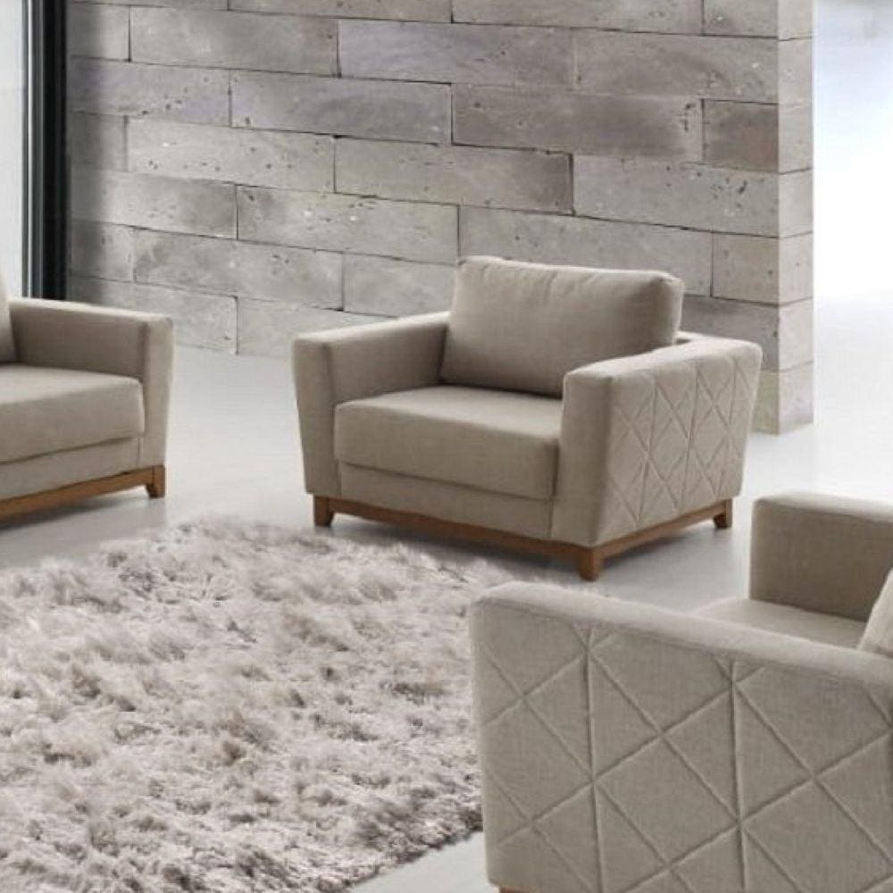 Poltrona 100cm Braga Raizes Bege