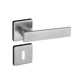 Fechadura Quadra Roseta Quadrada Máquina 55mm Cromo Acetinado Interno Pado