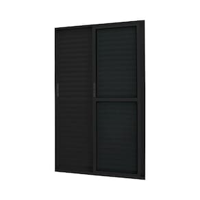 Porta de Alumínio Correr 210x120cm 3 Folhas Atlântica Preto
