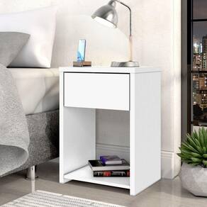 Mesa de Cabeceira 1 Gaveta Triunfo Zanzini Branco Absoluto