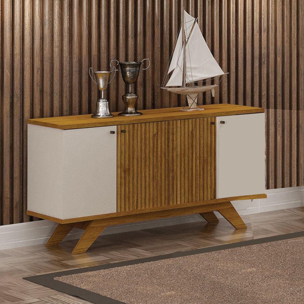 Buffet Aparador 4 Portas 1 Gaveta Ilheus Leifer Freijó/Off White