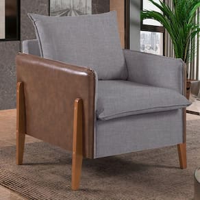 Poltrona MM25 Martins Estofados Linho/Cinza