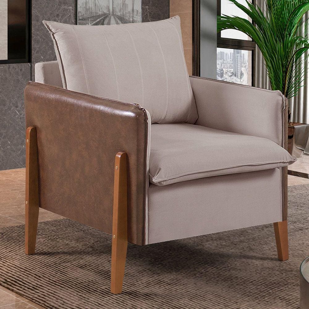 Poltrona MM25 Martins Estofados Linho/Bege