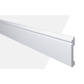 Rodapé de Poliestireno MD12 15mm x 244cm x 12cm Branco
