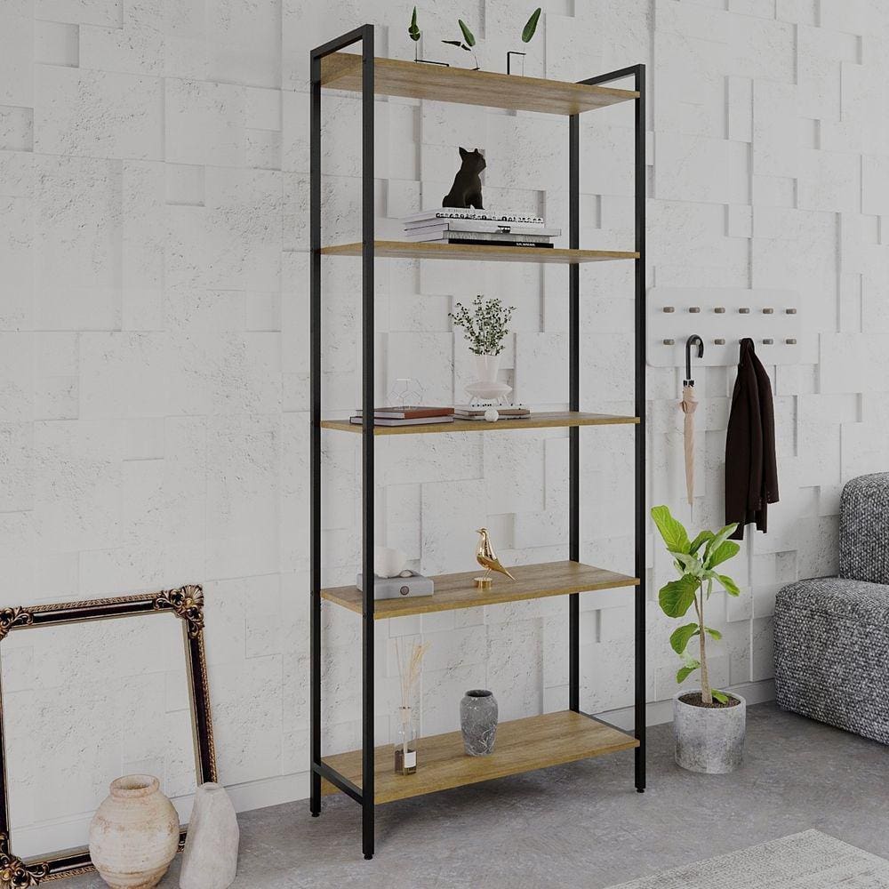 Estante para Livros Industrial Aço Multiuso 5 Prateleiras 187cm Active Yescasa Mel