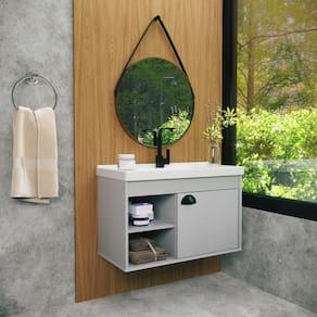 Gabinete para Banheiro MDF 60cm com Cuba Monza Riverzza Lineo