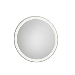 Espelheira LED 80cm Iridia Round Roca Prata