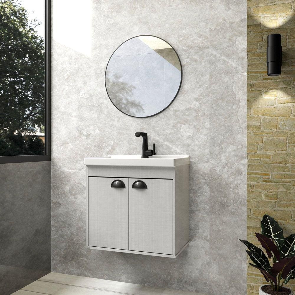 Gabinete para Banheiro MDF 50cm com Cuba Siena Riverzza Lineo