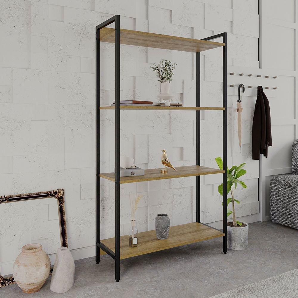 Estante para Livros Industrial Aço Multiuso 4 Prateleiras 146cm Active Yescasa Mel