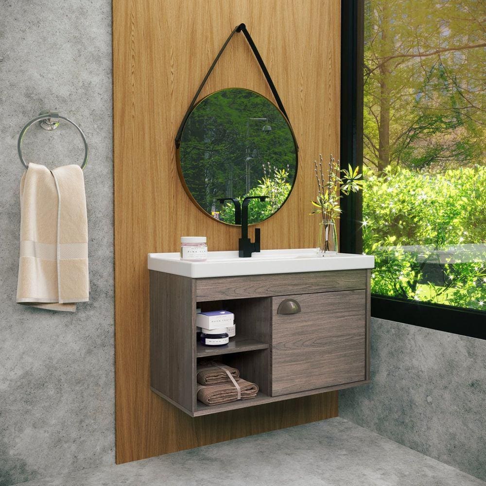 Gabinete para Banheiro MDF 60cm com Cuba Monza Riverzza Munique
