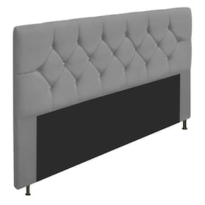 Cabeceira Queen França A05 C/ Strass 160 Cm Cinza
