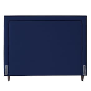 Cabeceira Cama Box Casal Maísa 140Cm Com Frame Azul Escuro