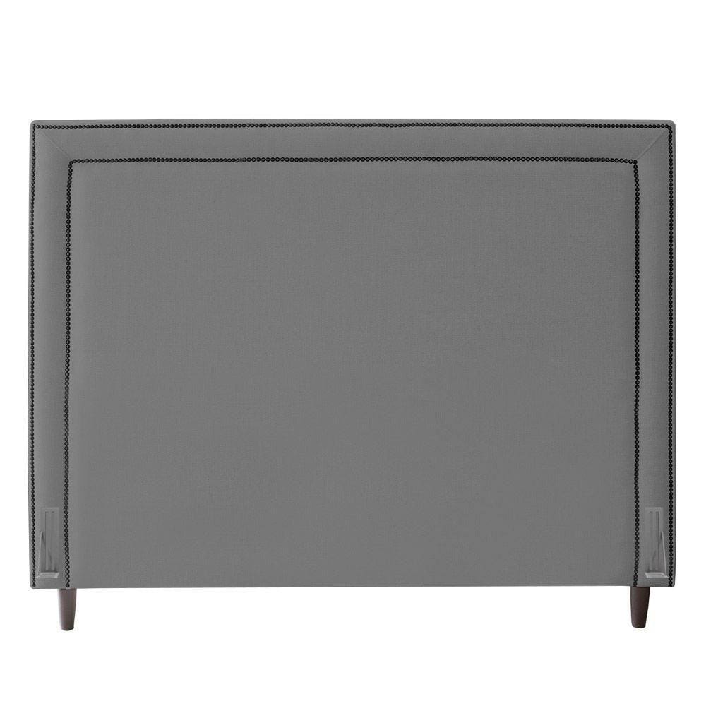 Cabeceira Cama Box Casal Maísa 140Cm Com Frame Linho Cinza