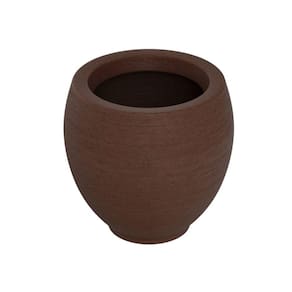 Vaso de Planta Oval 30x32cm Polietileno sem Prato Fibrarte Marrom Stone