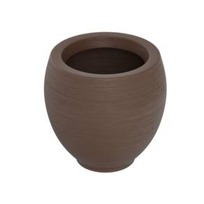 Vaso de Planta Oval 30x32cm Polietileno sem Prato Fibrarte Marrom café
