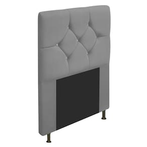 Cabeceira Solteiro França A05 C/ Strass 90 Cm Cinza