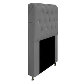 Cabeceira Solteiro Lady A05 C/ Strass 90 Cm Corano Cinza