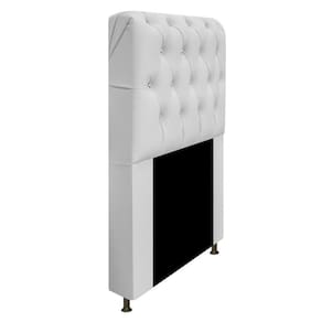 Cabeceira Solteiro Lady A05 C/ Strass 90 Cm Corano Branco