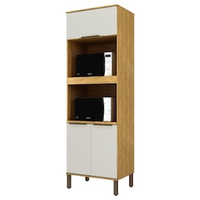 Paneleiro Torre Quente Duplo Modulado 2 Nichos 2 Portas 1 Basculante Verace Espresso Móveis Marrocos/Off White