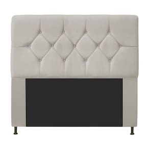 Cabeceira Casal C/ Strass 140 Cm Para Cama Box Suede Bege