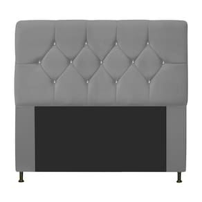 Cabeceira Casal França A05 C/ Strass 140 Cm Cinza
