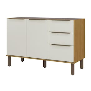 Balcão Para Pia de Cozinha 3 Portas 2 Gavetas 120cm Verace Espresso Móveis Marrocos/Off White