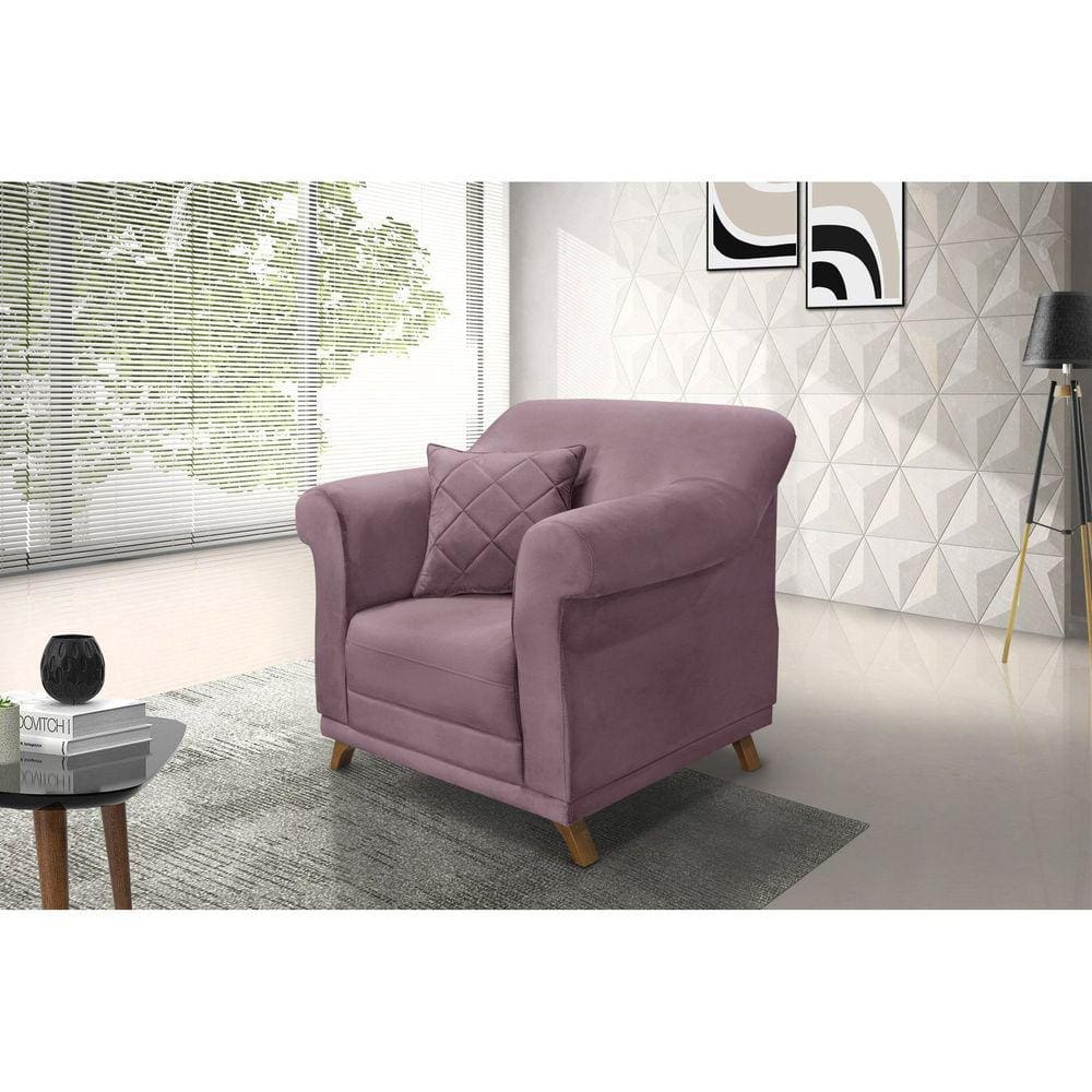 Poltrona Veludo Arras Spezzia Decor Uva