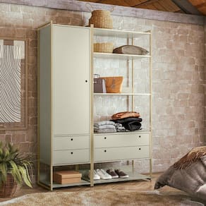 Guarda Roupa Closet Modulado Industrial 4 Gavetas Olivar Off White