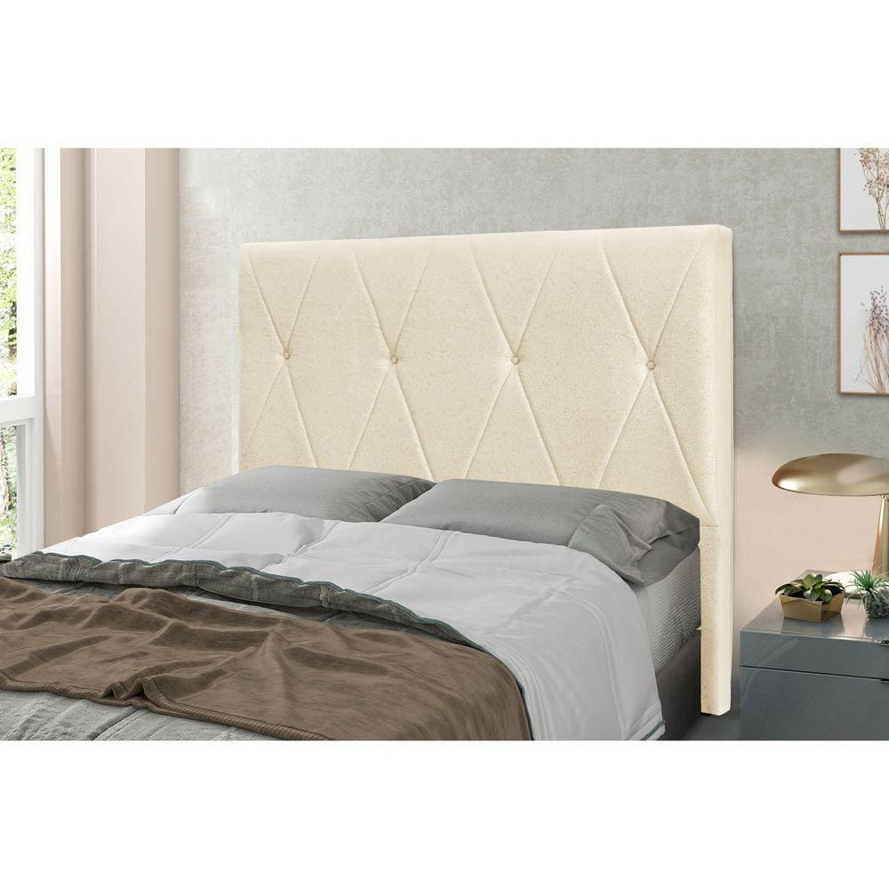 Cabeceira Solteiro 90cm Linho Rústico Aquilla Spezzia Decor Pérola