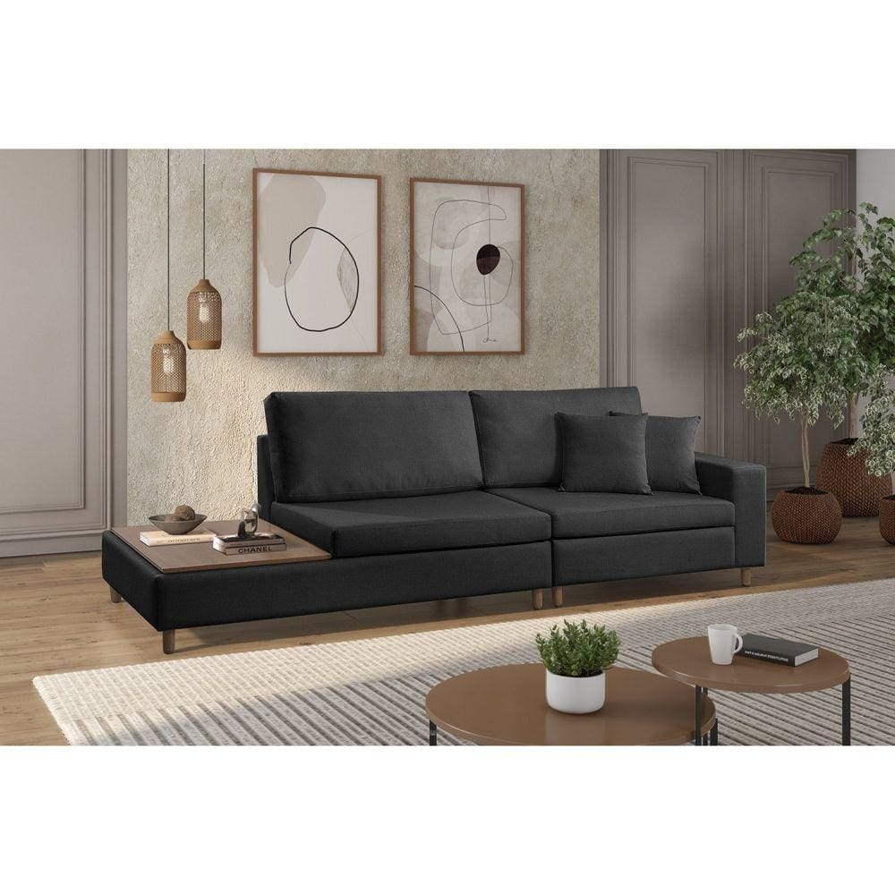 Sofá 3 Lugar Paineiras Estofart Grafite