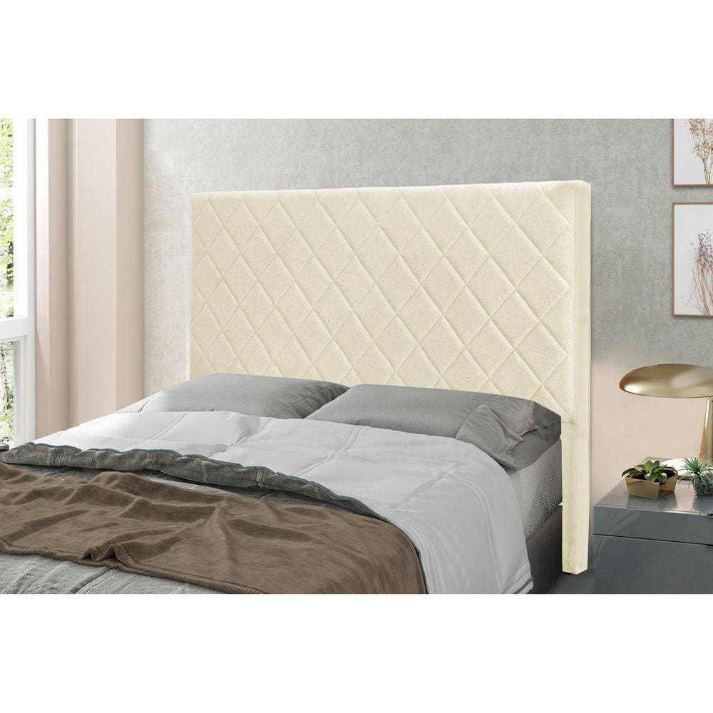 Cabeceira Casal 140cm Linho Rústico Esmeralda Spezzia Decor Pérola