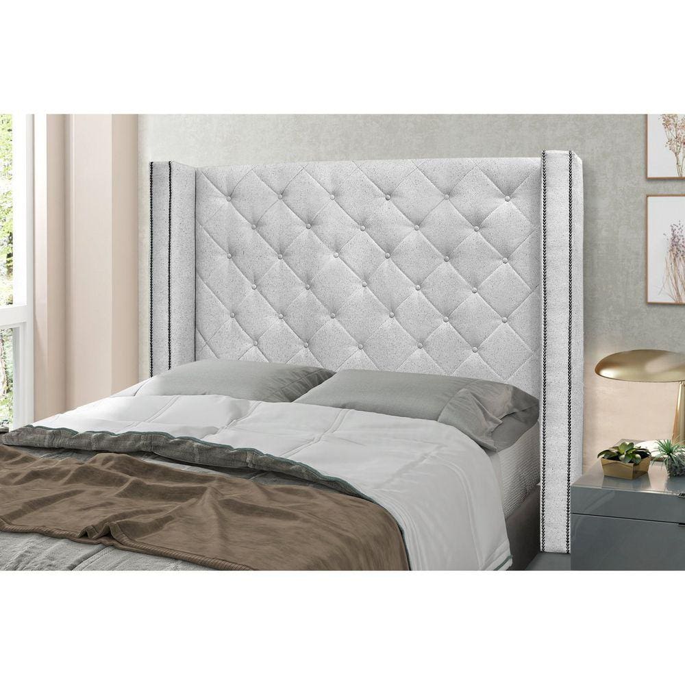 Cabeceira King 195cm Linho Rústico Vicenza Spezzia Decor Grigio
