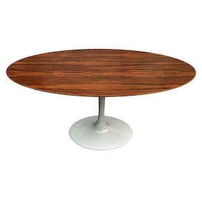 Mesa Saarinen Oval Pau Ferro 180x100cm - Base Branca