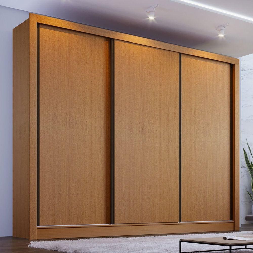 Guarda Roupa Casal 3 Portas 6 Gavetas Nápoli Espresso Móveis Carvalho