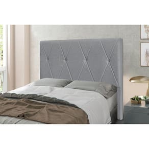 Cabeceira Queen 160cm Linho Rústico Aquilla Spezzia Decor Cinza
