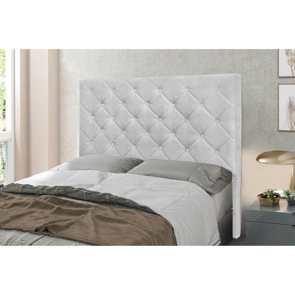 Cabeceira Solteiro 90cm Linho Rústico Tânia Spezzia Decor Grigio