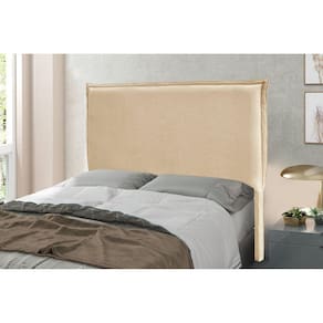 Cabeceira Casal 140cm Linho Rústico Veneza Spezzia Decor Dourado