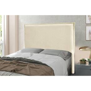 Cabeceira Casal 140cm Linho Rústico Veneza Spezzia Decor Pérola