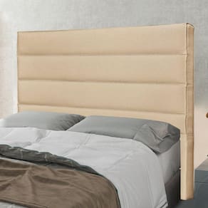 Cabeceira Queen 160cm Linho Rústico La Italiana Spezzia Decor Dourado