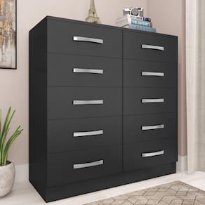 Cômoda em MDP 10 Gavetas Fellicci Preto
