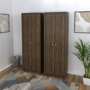 Conjunto 2 Armários para Escritório 2 Portas Tecno Mobili Nogal
