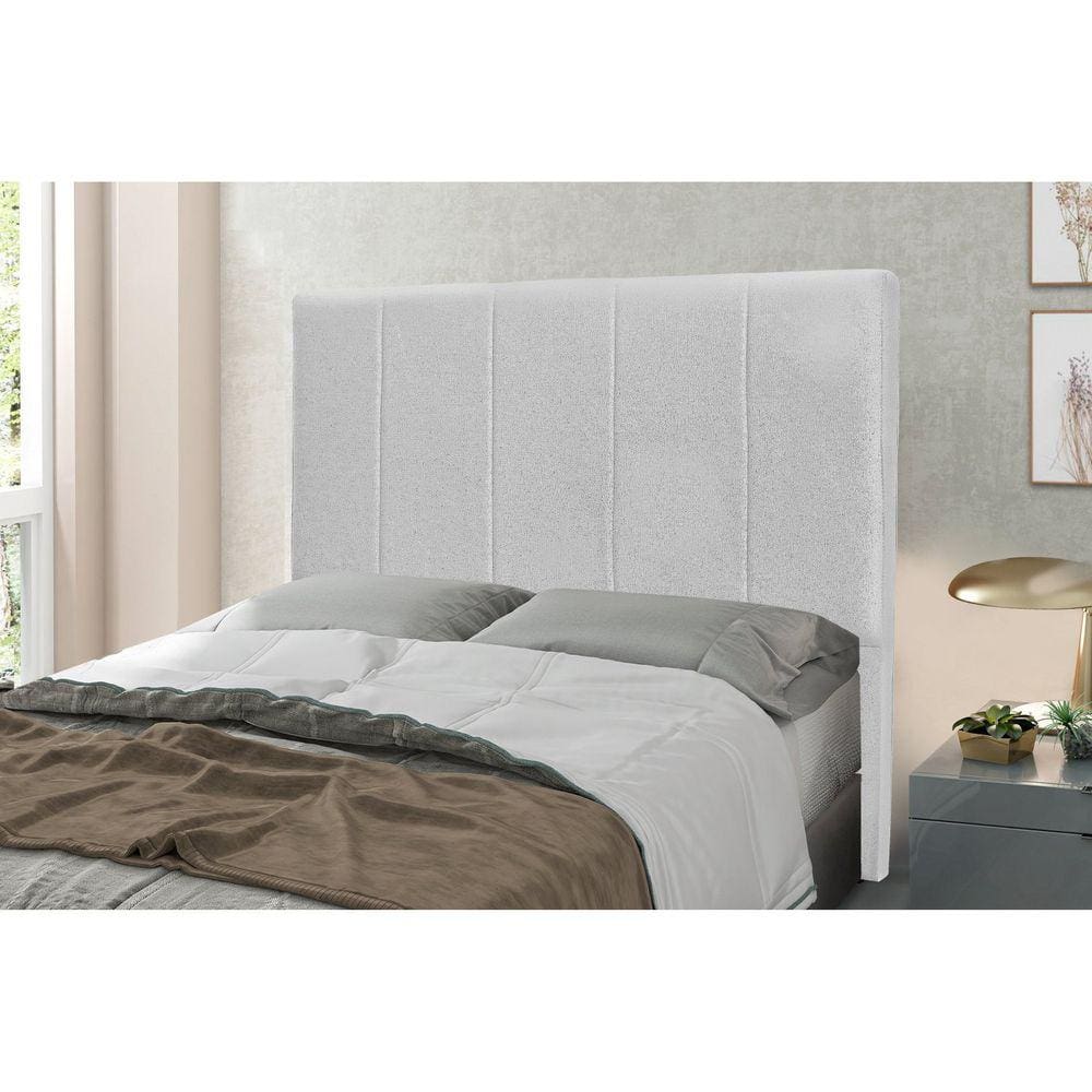 Cabeceira King 195cm Linho Rústico Ravenna Spezzia Decor Grigio