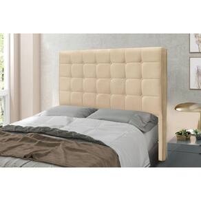 Cabeceira Solteiro 90cm Linho Rústico Verona Spezzia Decor Dourado