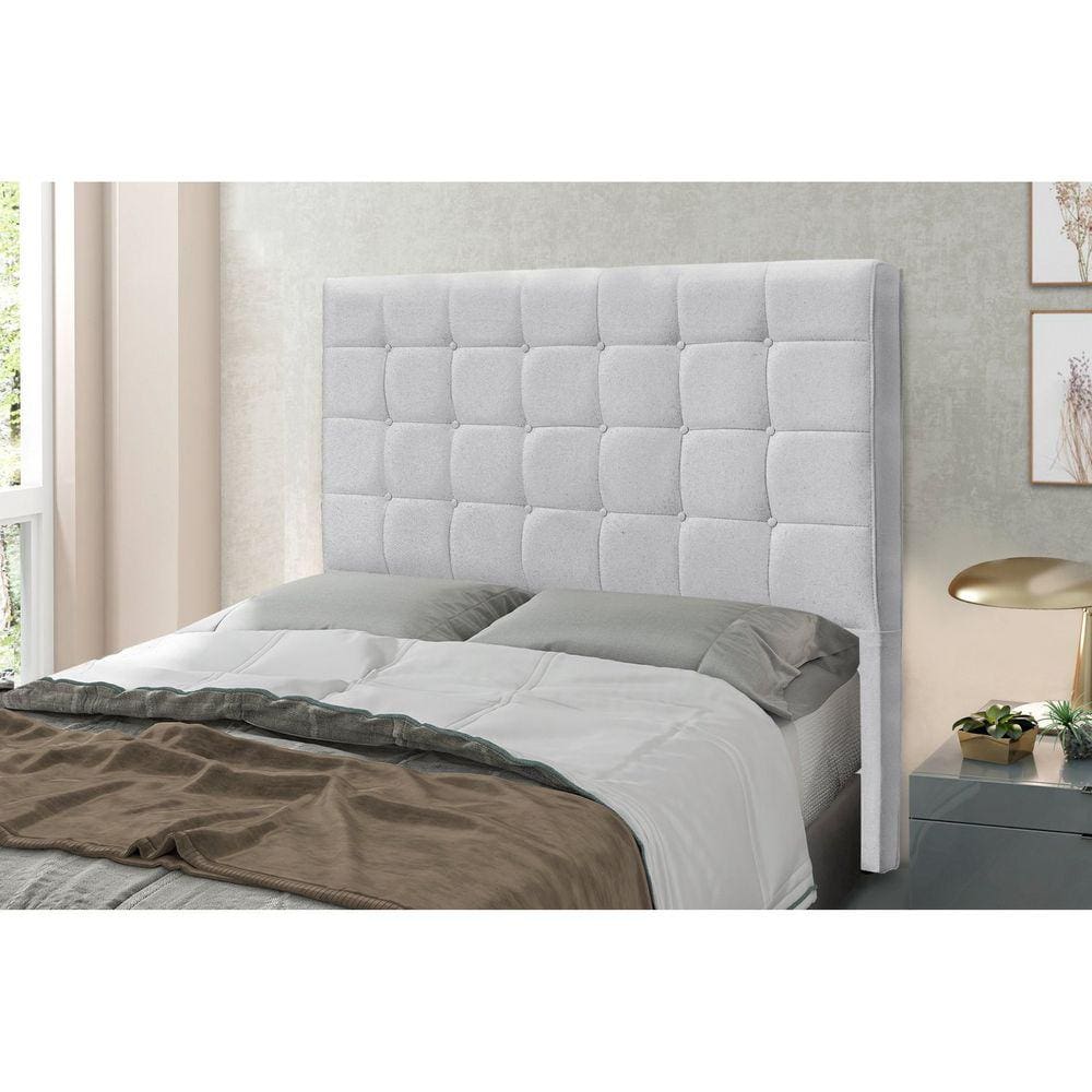 Cabeceira Queen 160cm Linho Rústico Verona Spezzia Decor Grigio